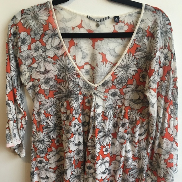 Anthropologie Knitted & Knotted Floral Blouse - Picture 1 of 4